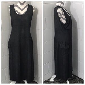 KAREN KANE DARK GREY SLEEVELESS LONG KNIT DRESS